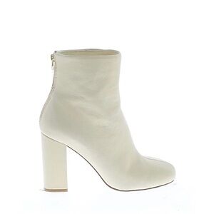 Joie Cream Leather Block Heel Ankle Booties size 37.5